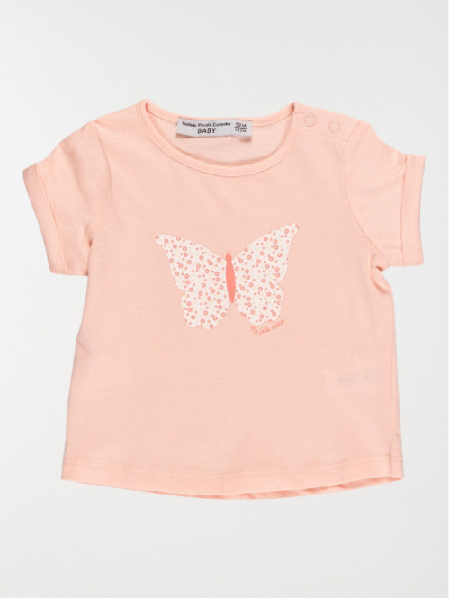 T-shirt papillon fille chamallow (3-24M)
