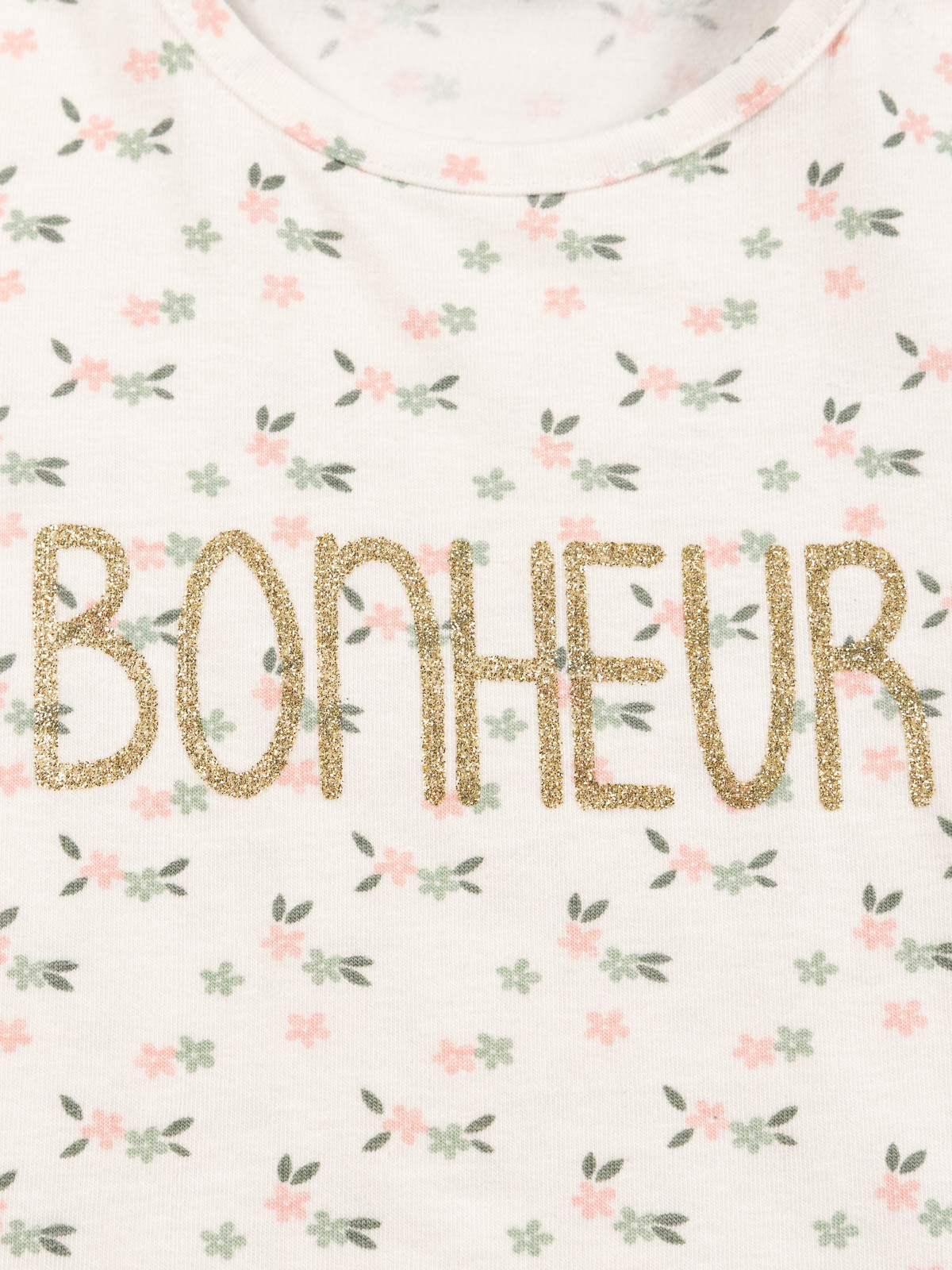 T-shirt fleuri bonheur fille (3-24M) T-shirt fleuri bonheur fille (3-24M)