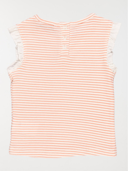 T-shirt rayé et volants fille (3-24M) T-shirt rayé et volants fille (3-24M)