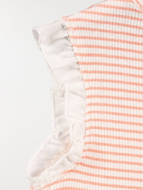 T-shirt rayé et volants fille (3-24M) T-shirt rayé et volants fille (3-24M)