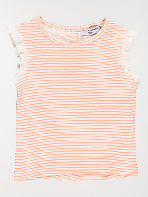 T-shirt rayé et volants fille (3-24M)