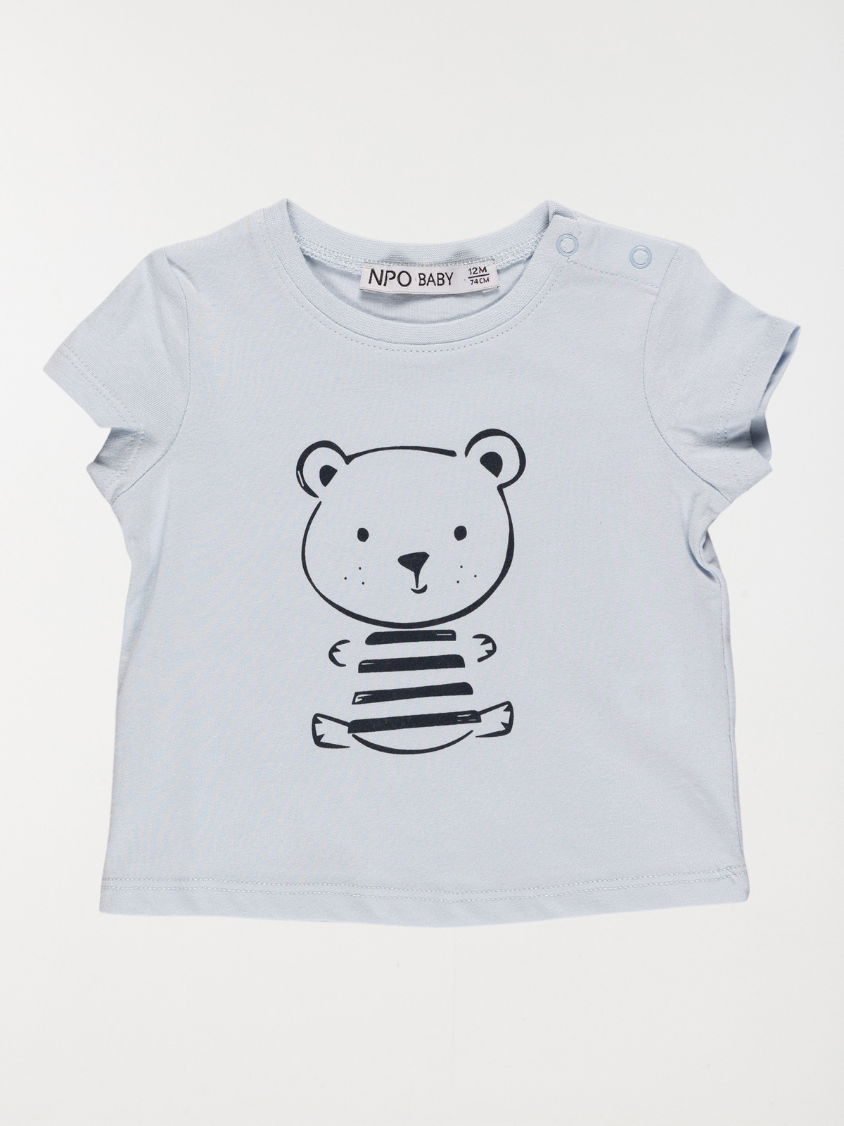 T-shirt ourson garçon bleu clair (3-24M)