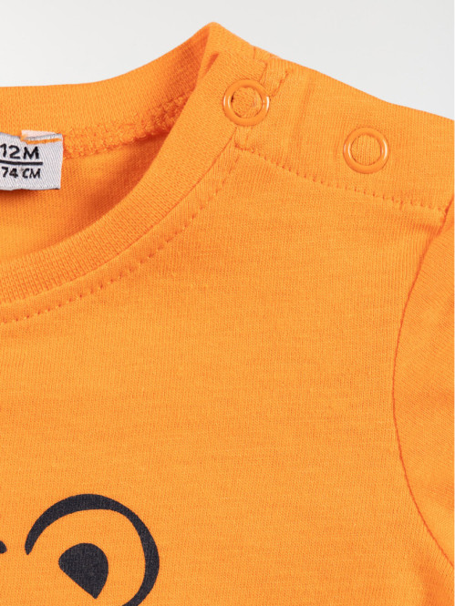 T-shirt ourson garçon abricot (3-24M)