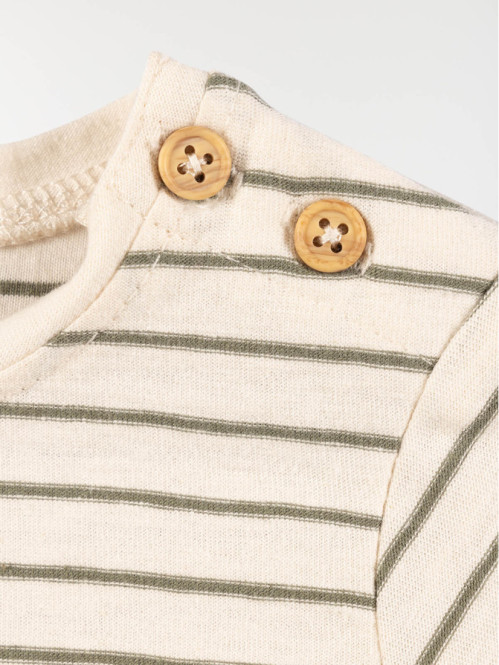 T-shirt écru rayé garçon (3-24M)