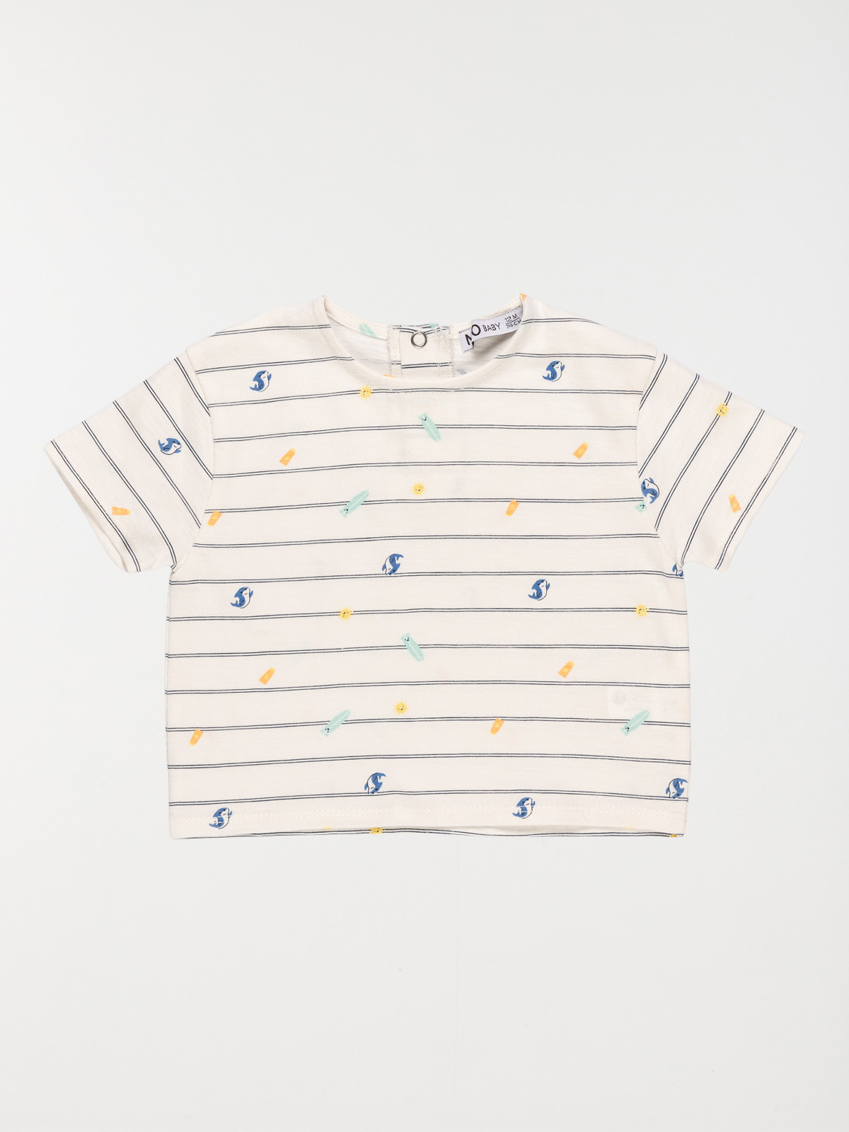 T-shirt rayé requin garçon (3-24M)