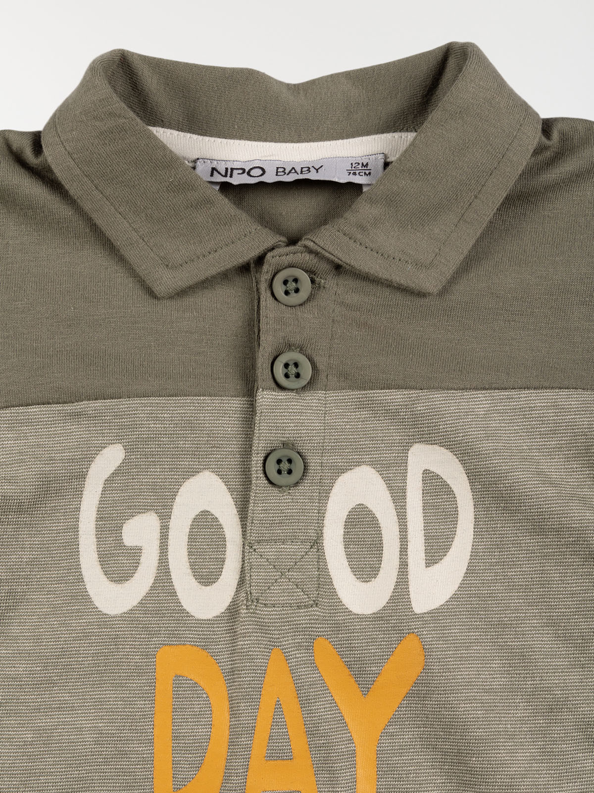 Polo message vert army garçon (6-24M) Polo message vert army garçon (6-24M)