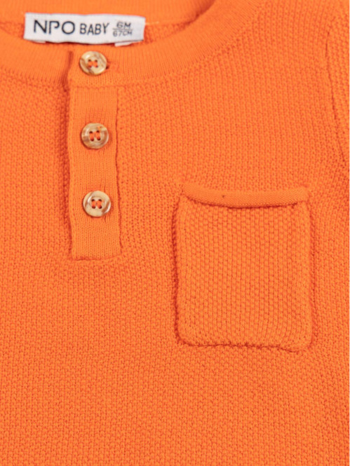Pull boutonné et poche garçon (3-24M) Pull boutonné et poche garçon (3-24M)