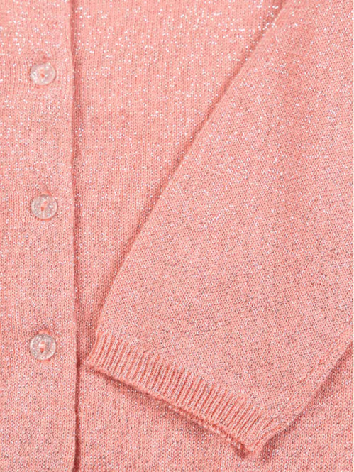 Gilet boutonné brillant fille (3-24M) Gilet boutonné brillant fille (3-24M)