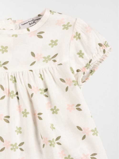 Blouse fleurie écru fille (3-24M)