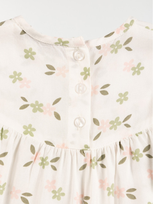 Blouse fleurie écru fille (3-24M)