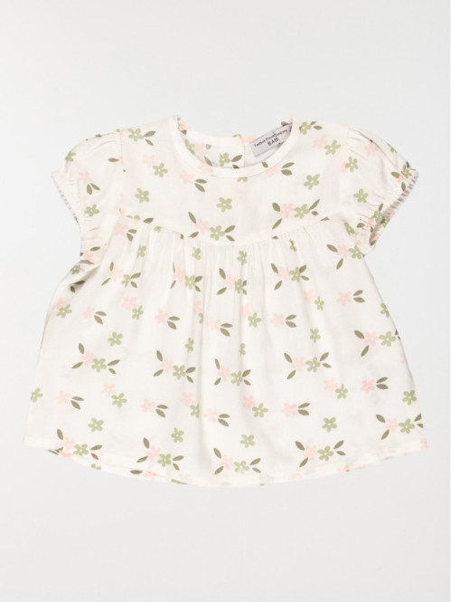 Blouse fleurie écru fille (3-24M)