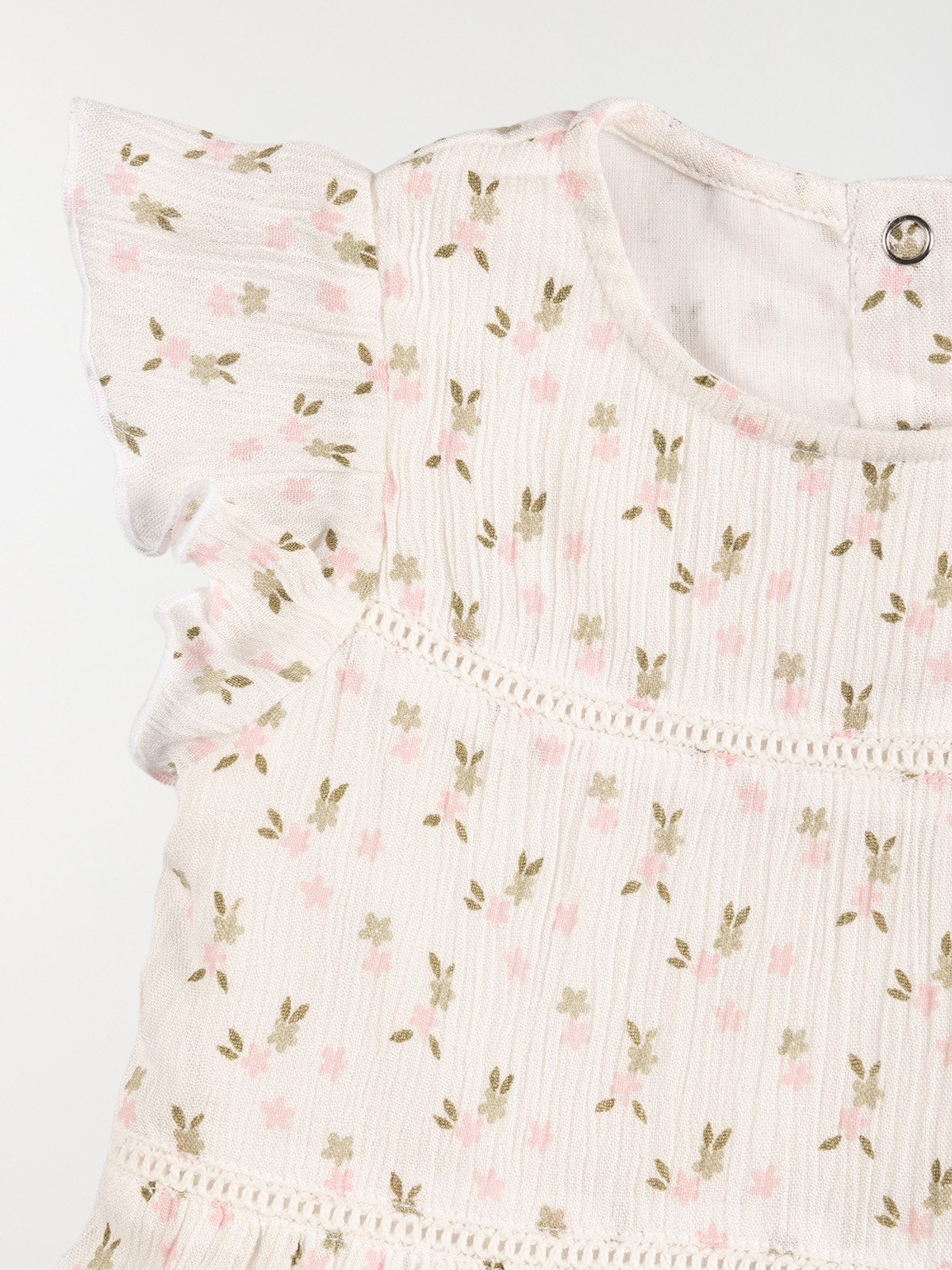 Robe écru fleurie fille (3-24M)