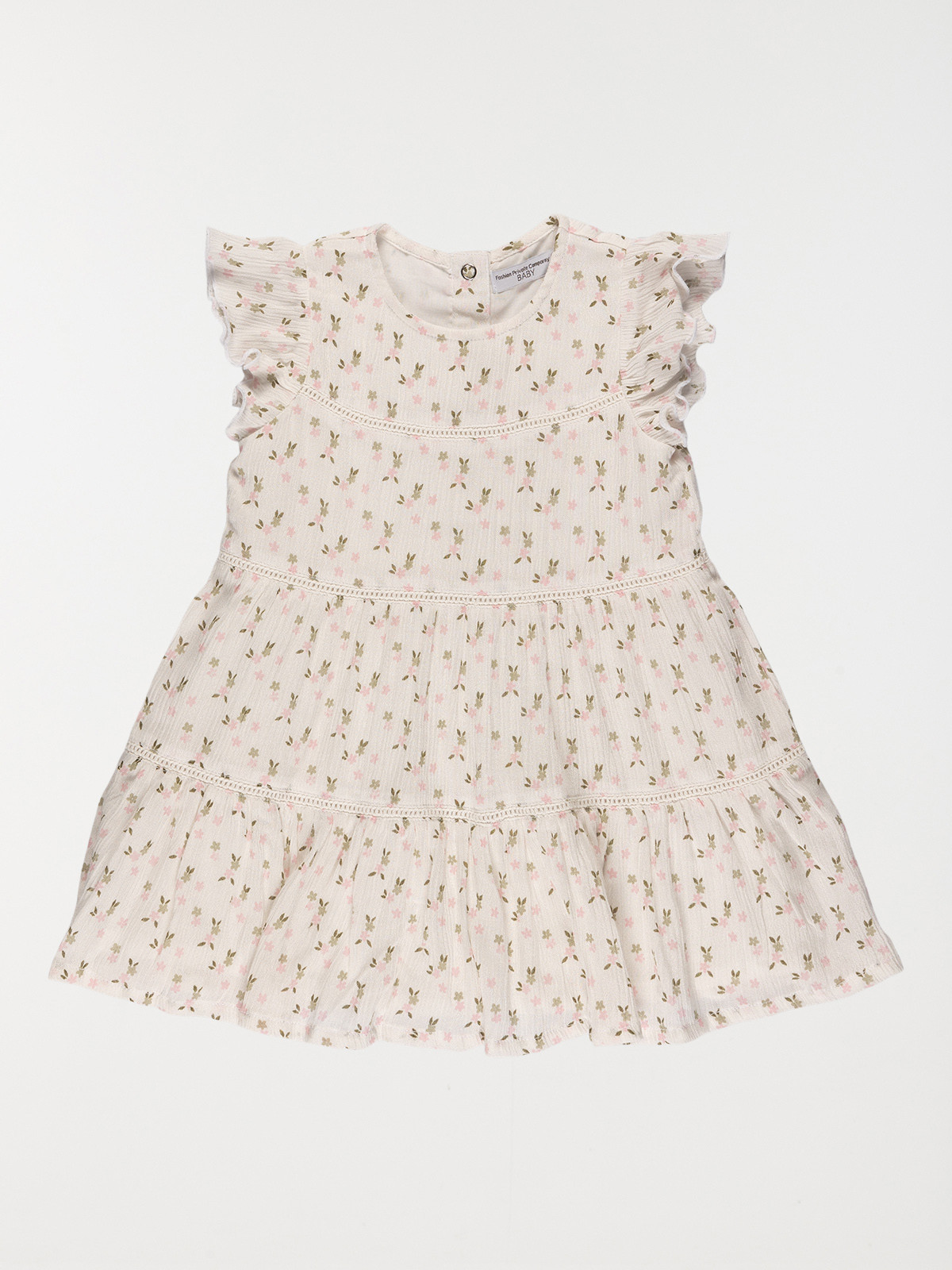 Robe écru fleurie fille (3-24M)