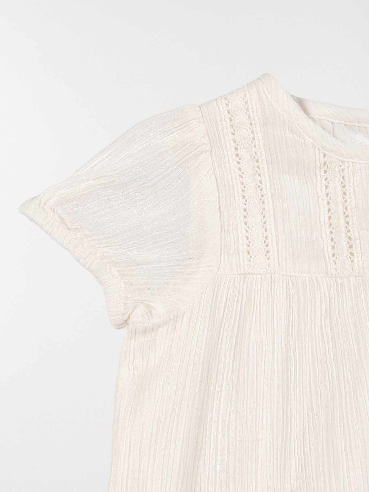 Robe écru détail macramé fille (3-24M)