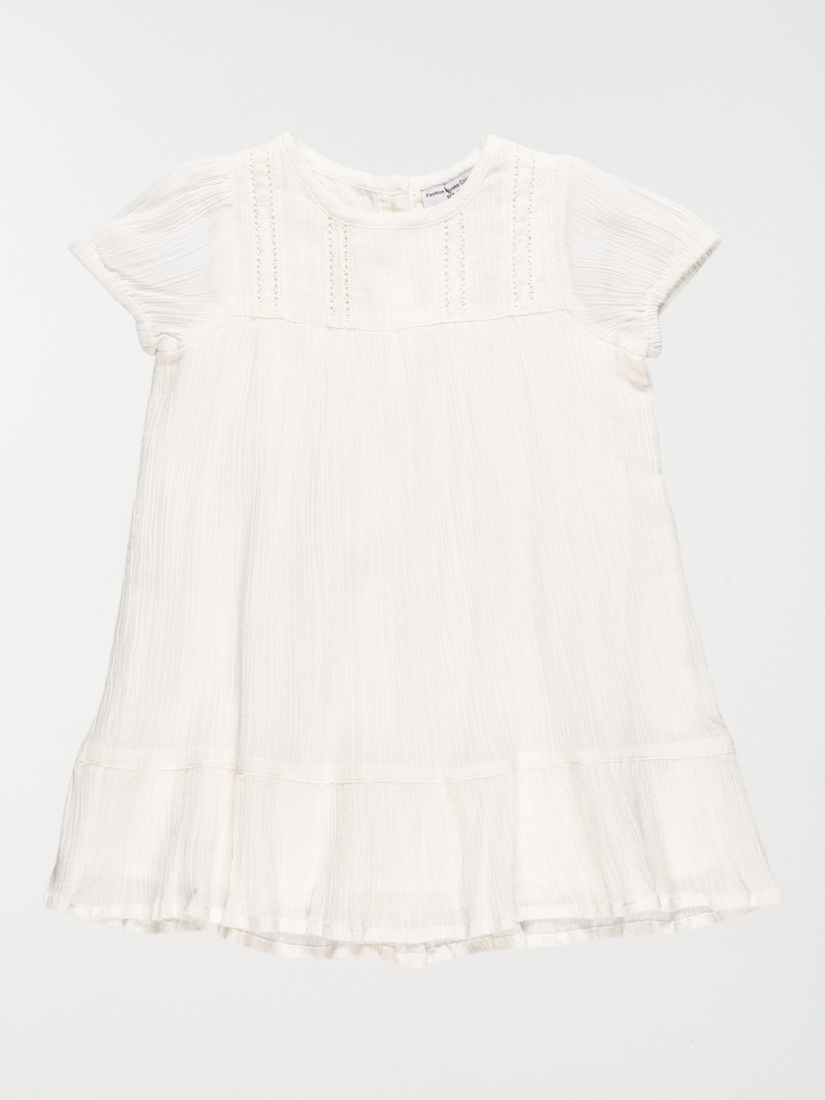 Robe écru détail macramé fille (3-24M)