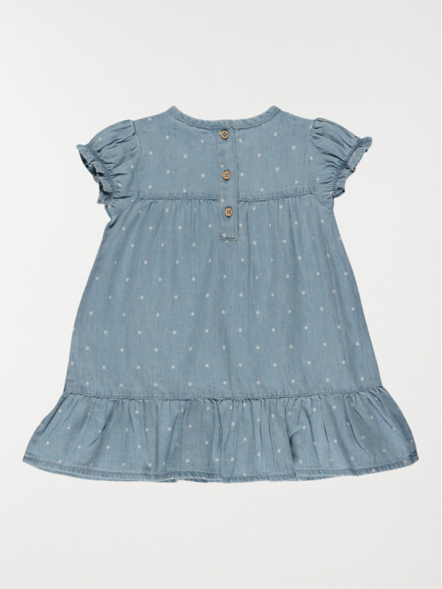Robe denim à pois fille...