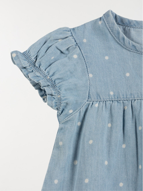 Robe denim à pois fille...