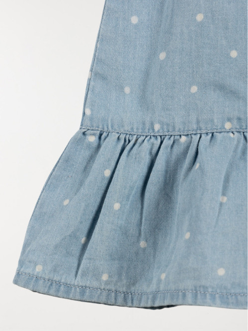 Robe denim à pois fille...