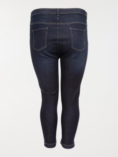 Pantacourt jean noir femme hotsell