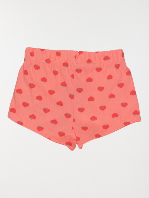 Short basique fraise fille (3-24M)
