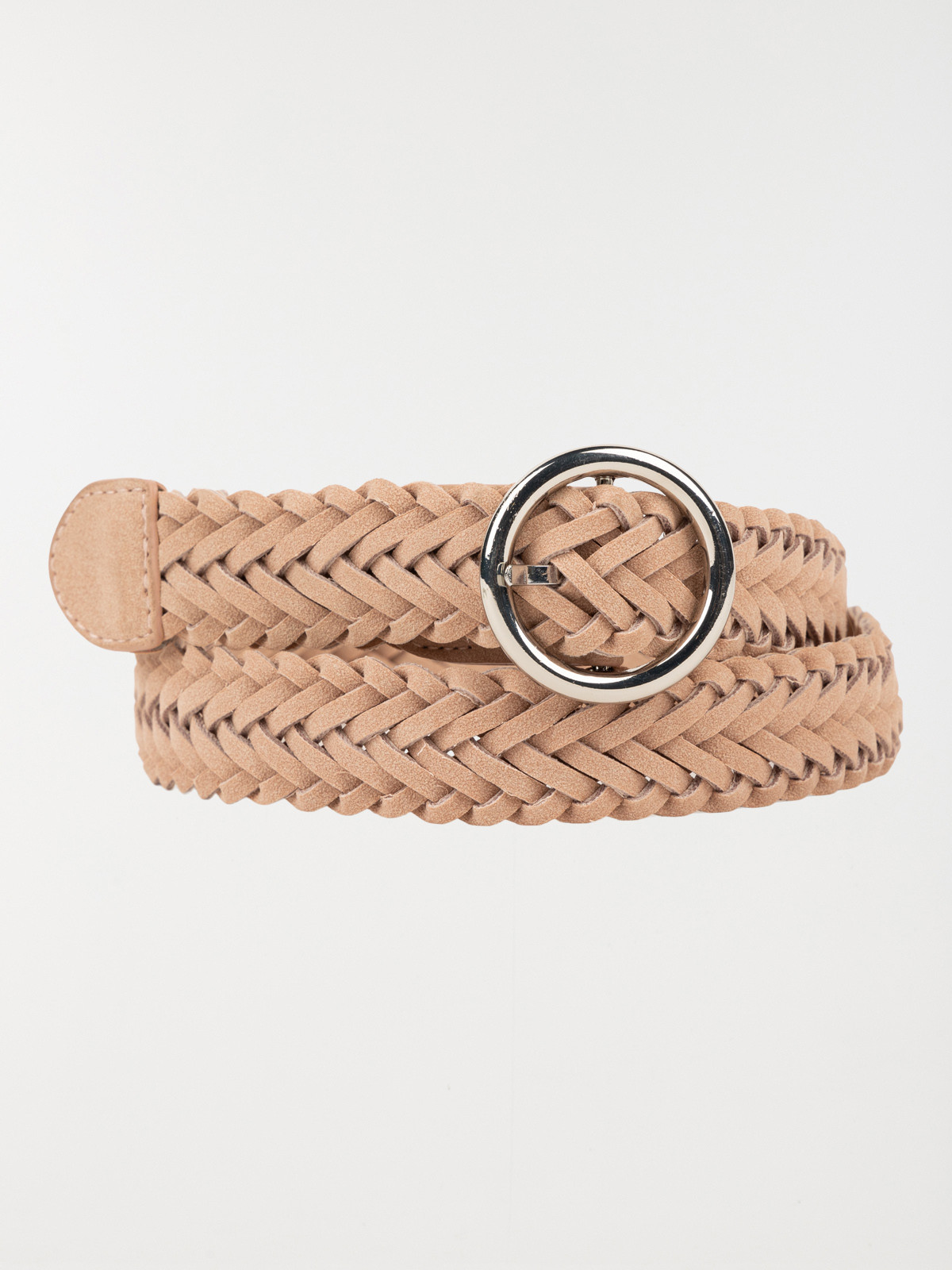 Ceinture tressée rose femme