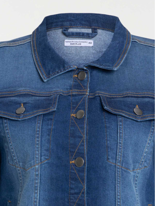 Veste denim stone grande taille femme Veste denim stone grande taille femme