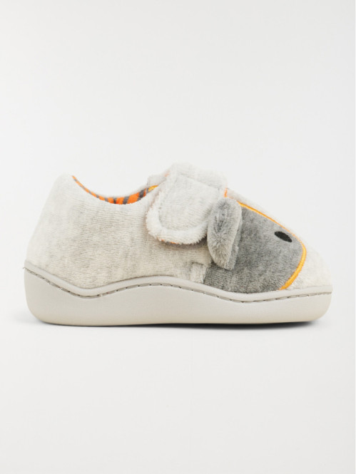 Chaussons gris chien garçon...
