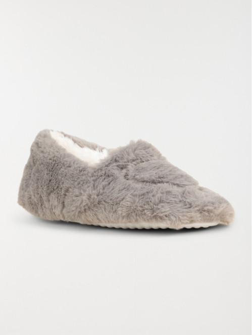 Chaussons gris coeur femme...