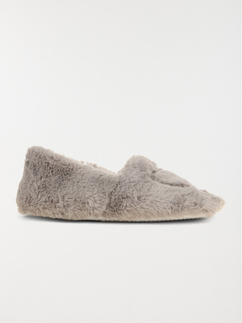 Chaussons gris coeur femme (36-41)