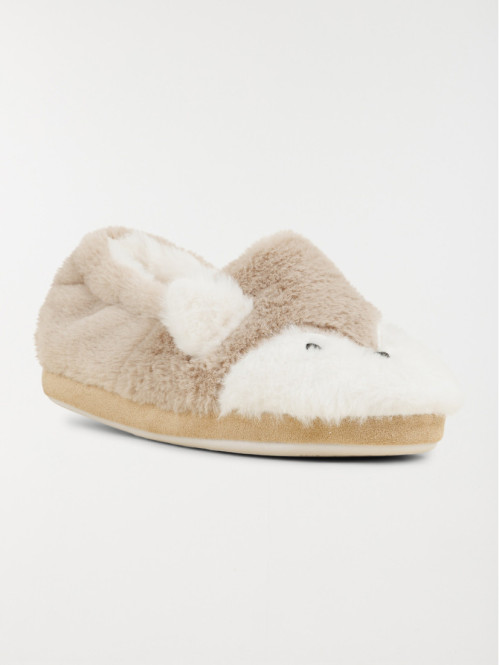 Chaussons gris renard femme (36-41) Chaussons gris renard femme (36-41)