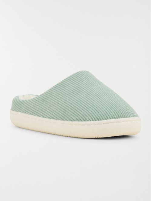 Chaussons mules côtelé...
