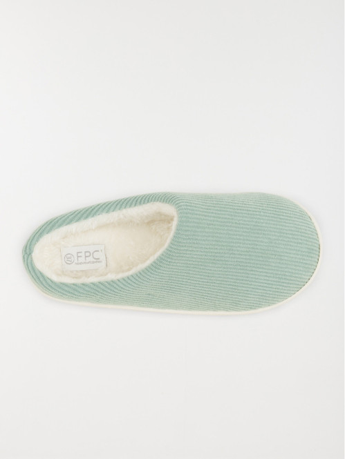 Chaussons mules côtelé...