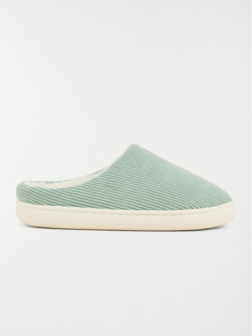 Chaussons mules côtelé femme (36-41)