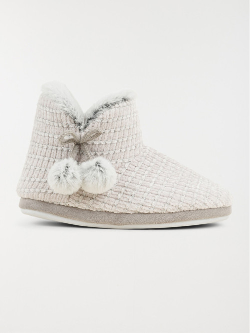 Chaussons bottes femme gris (36-41)