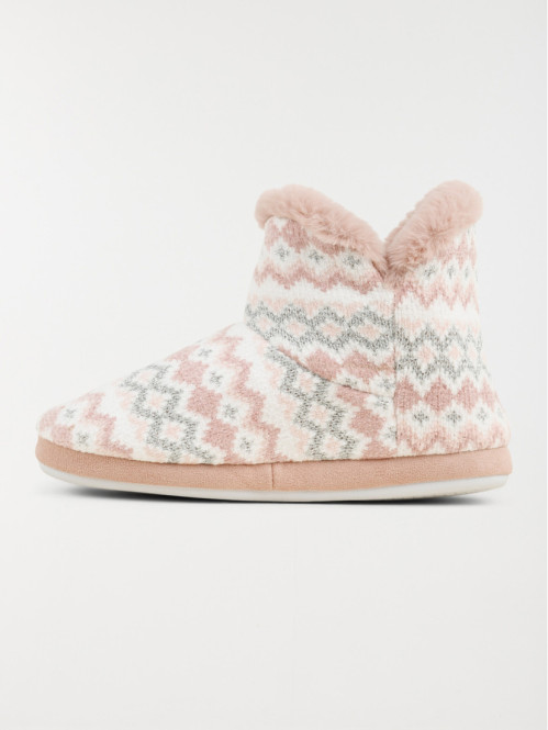 Chausson botte femme rose...