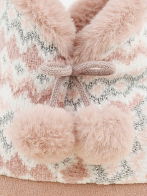 Chausson botte femme rose...