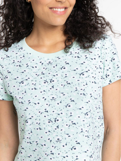 T-shirt court fleuri femme