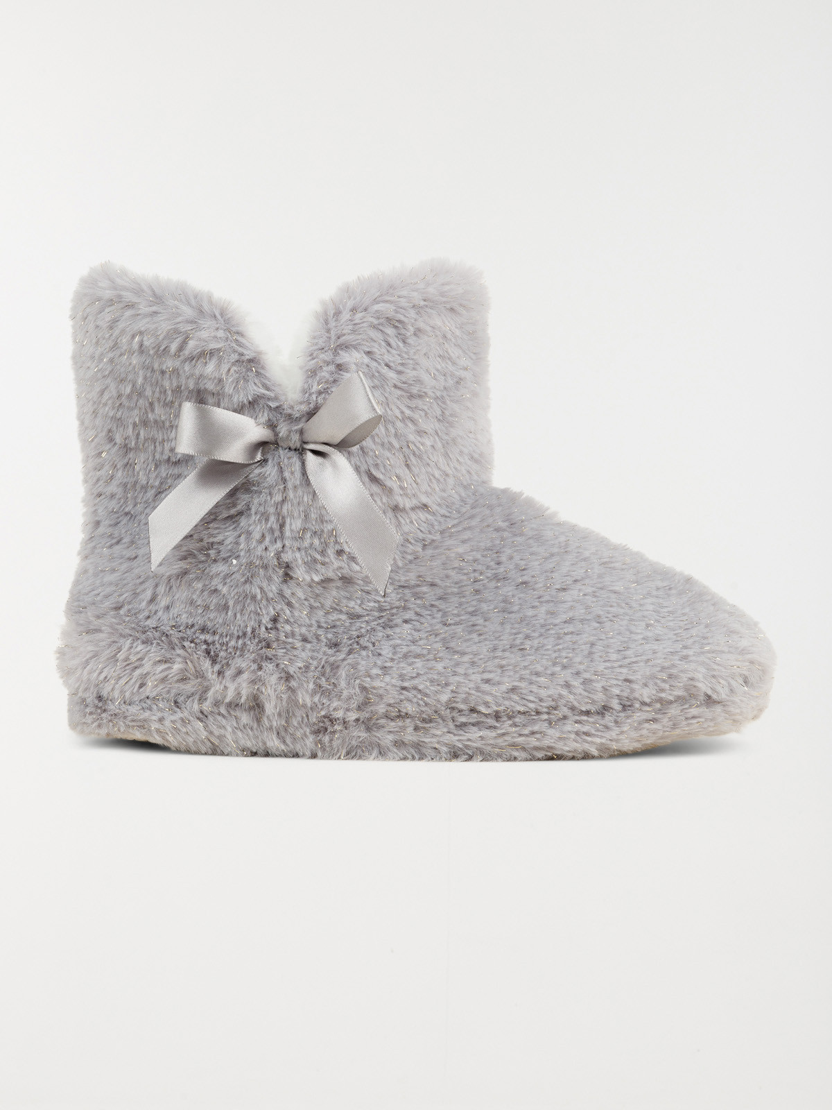 Chausson botte noeud femme gris (36-41)