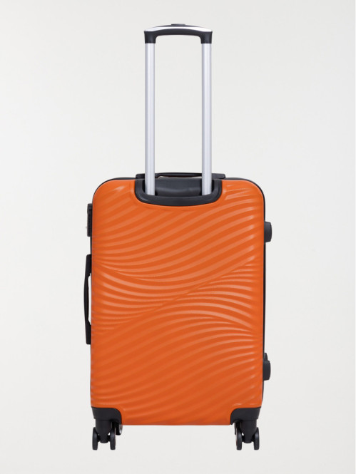 Valise rigide orange à roulettes Valise rigide orange à roulettes