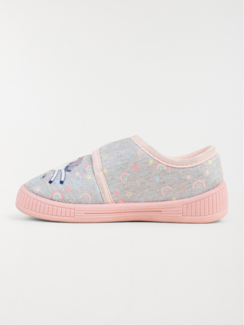 Chaussons licorne gris fille (24-30)
