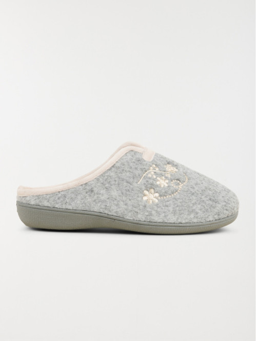 Chausson mule femme grise (36-41)