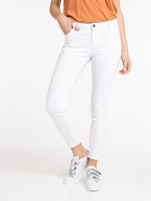 Pantalon skinny 7/8ème blanc femme