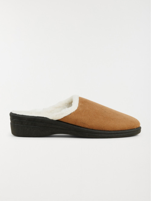 Chaussons mules femme camel...