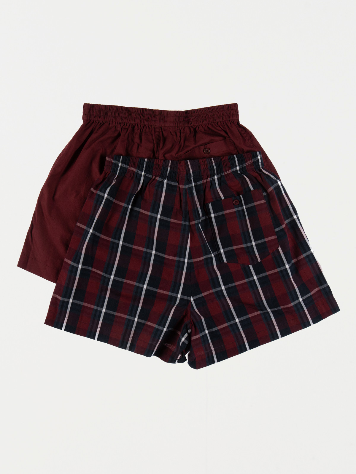 Lot de 2 caleçons uni et carreau homme