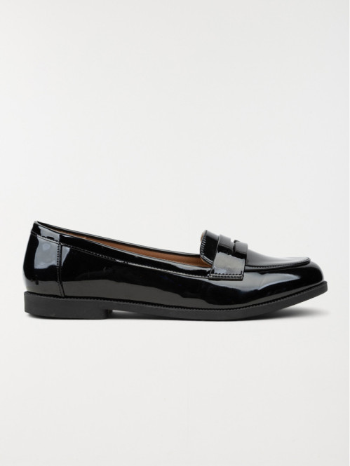 Mocassin femme verni noir (36-41)