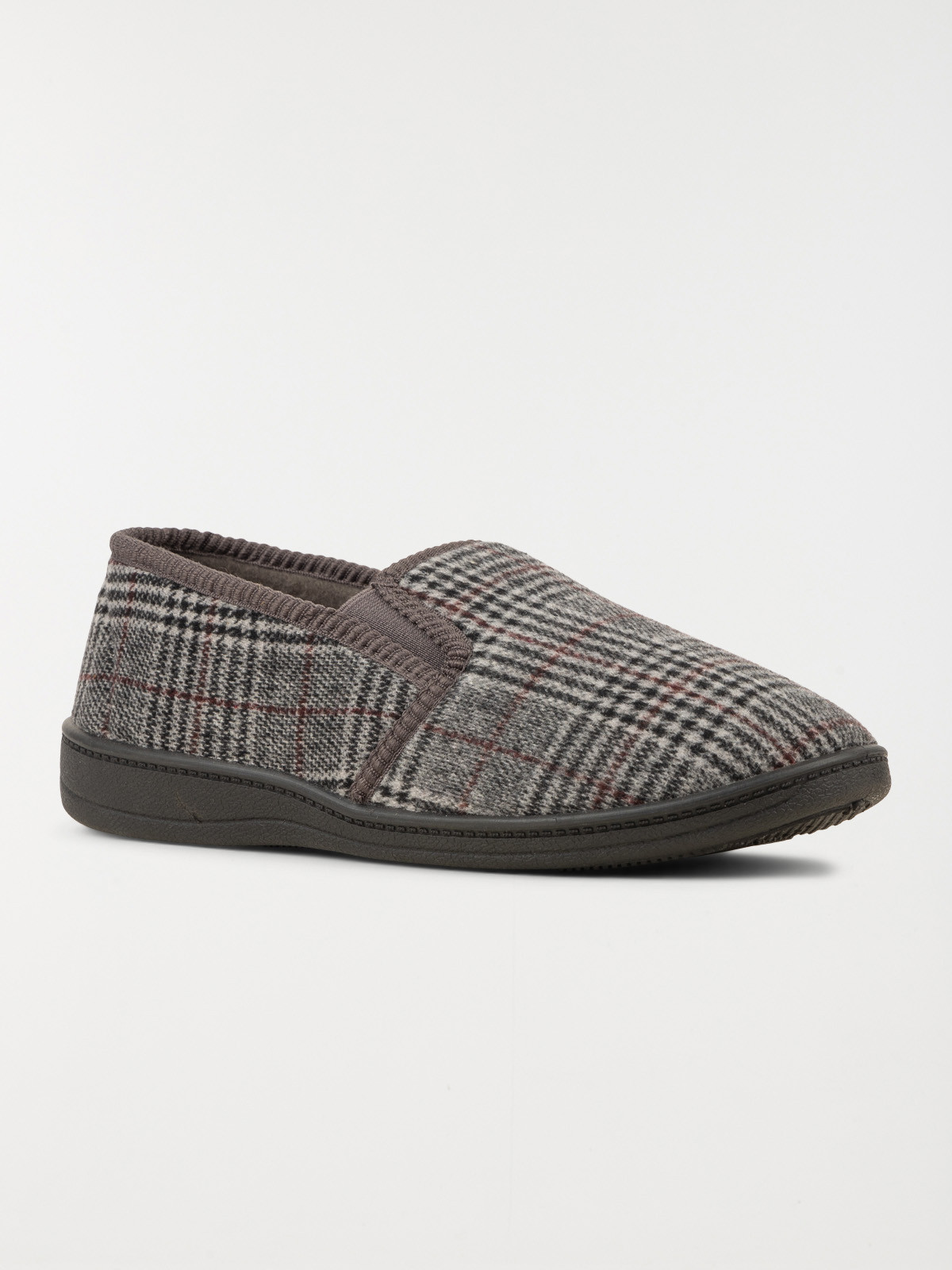 Chaussons gris à carreaux homme (40-46)