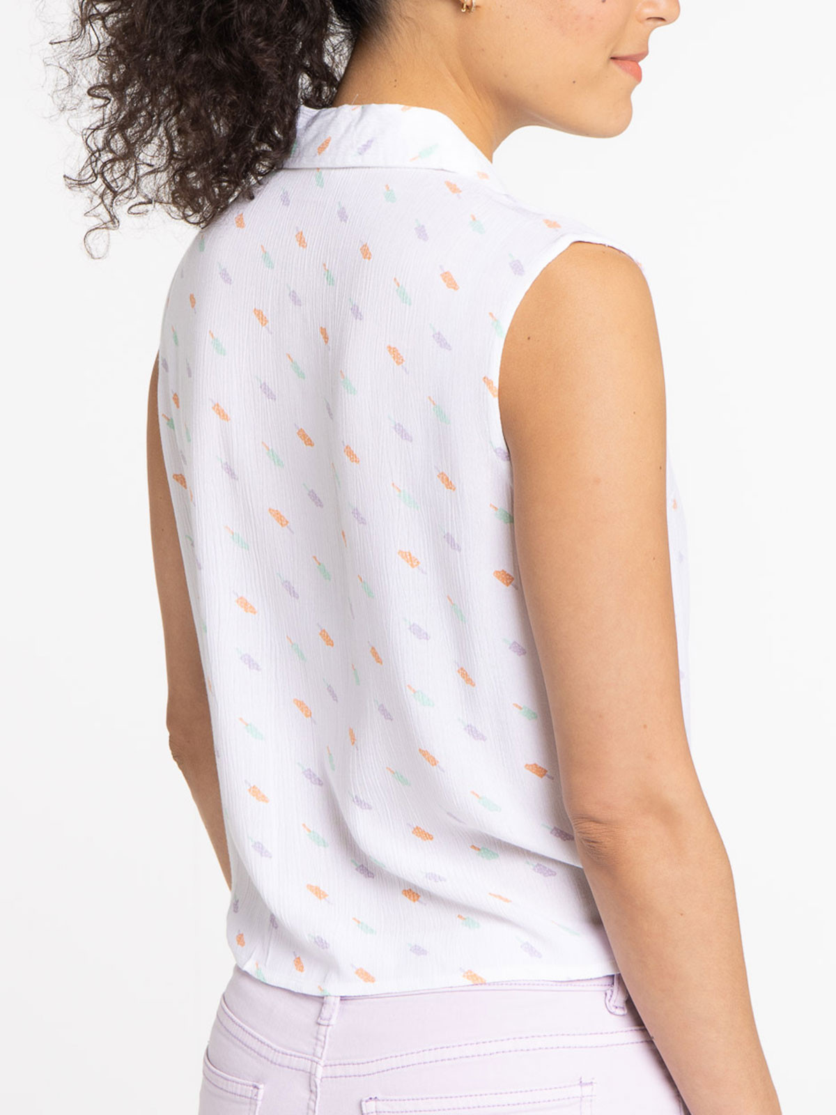 Chemise imprimée glace à nouer femme Chemise imprimée glace à nouer femme