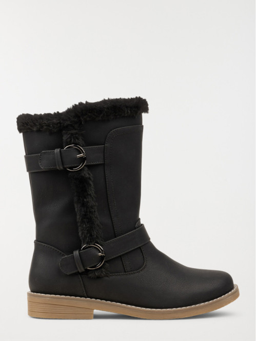 Bottines noires fourrées femme (36-41)