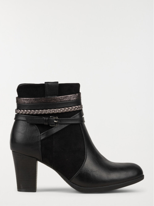 Bottines à talons noires femme (36-41)
