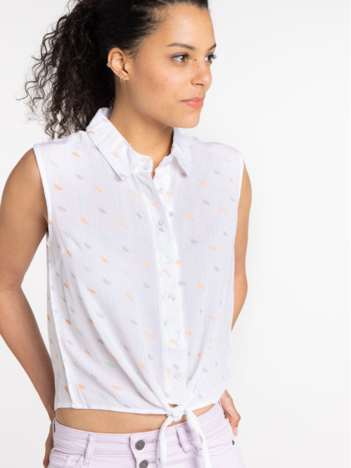 Chemise imprimée glace à nouer femme Chemise imprimée glace à nouer femme
